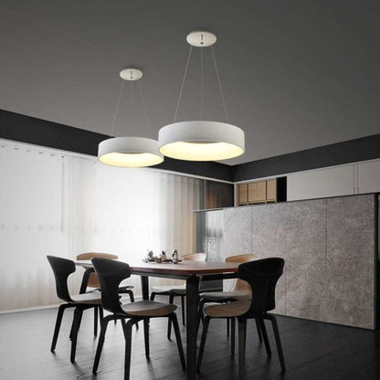 Gray Circle LED Pendant Lights Modern For Dining Room Restaurant Decoration Hanging Lamp Living Bedroom Fixtures Luminaria
