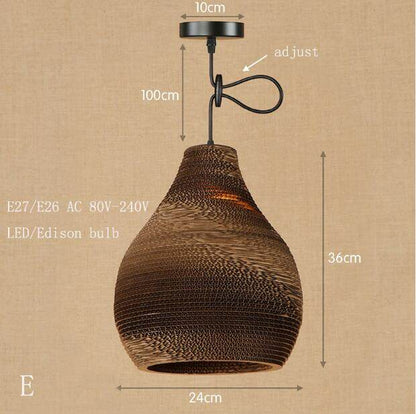 Modern Nordic Pendant Light Hanging E27 LED Origami Paper Shade Pendant Lamp Bar Restaurant Living Room Bedroom Lighting Fixture