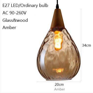 Modern Creative Europe Glass Pendant Light LED E27 With 3 Colors For Bedroom/Restaurant/Living Room/Kitchen/Cafe/Hotel/Office