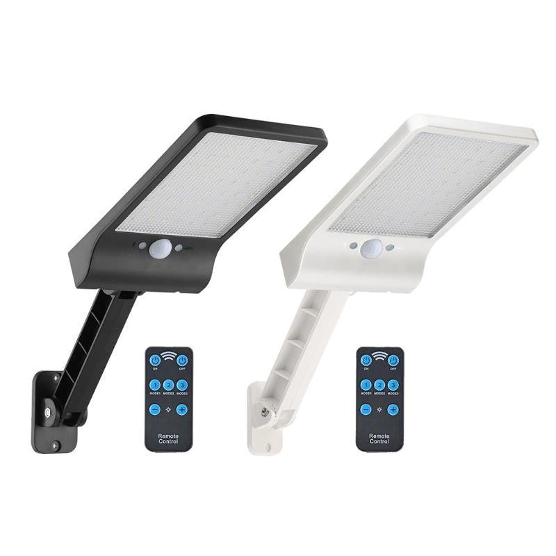 56LED Solar Motion Sensor Wall Light Outdoor Street Lamp with Remote Control Waterproof Garden Street Lamp Adjustable Brightness