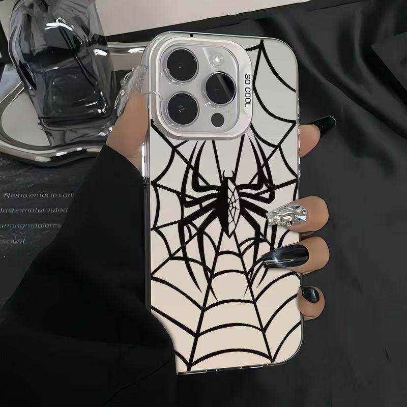 New Black Web Spider Case for IPhone XS Max 17 Air 16e 12 13 11 17 Pro Max 7 8 15 16 14 Plus 13 Mini IPhone Case