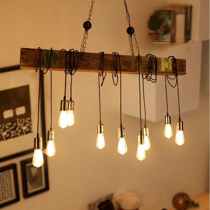 American retro Boat Wooden chandelier creative personalized wooden Chandelier