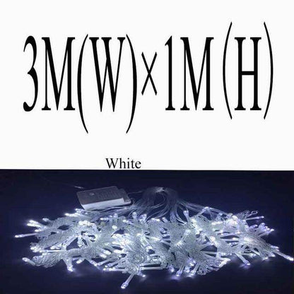 6M x 3M 600 LED Home Outdoor Holiday Christmas Decorative Wedding xmas String Fairy Curtain Garlands Strip Party Lights