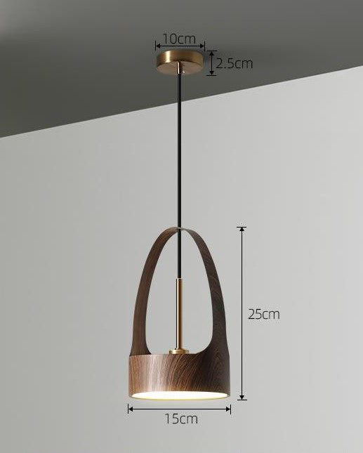 Modern Small Pendant Lights Bedroom Small Chandeliers Nordic Restaurant Wooden Metal Lighting