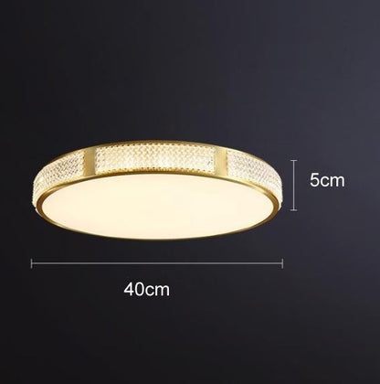 Modern Minimalist Copper Bedroom LED Ceiling Lamp