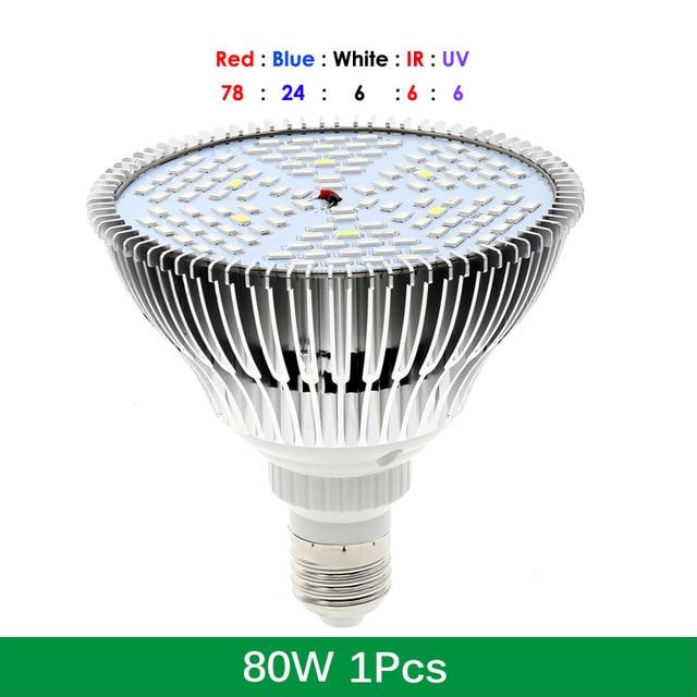 LED Grow Light Full Spectrum 6W/10W/30W/50W/80W E27 UV IR LED Growing Bulb for Indoor Hydroponics Flowers Plants LED Growth Lamp