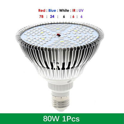 LED Grow Light Full Spectrum 6W/10W/30W/50W/80W E27 UV IR LED Growing Bulb for Indoor Hydroponics Flowers Plants LED Growth Lamp