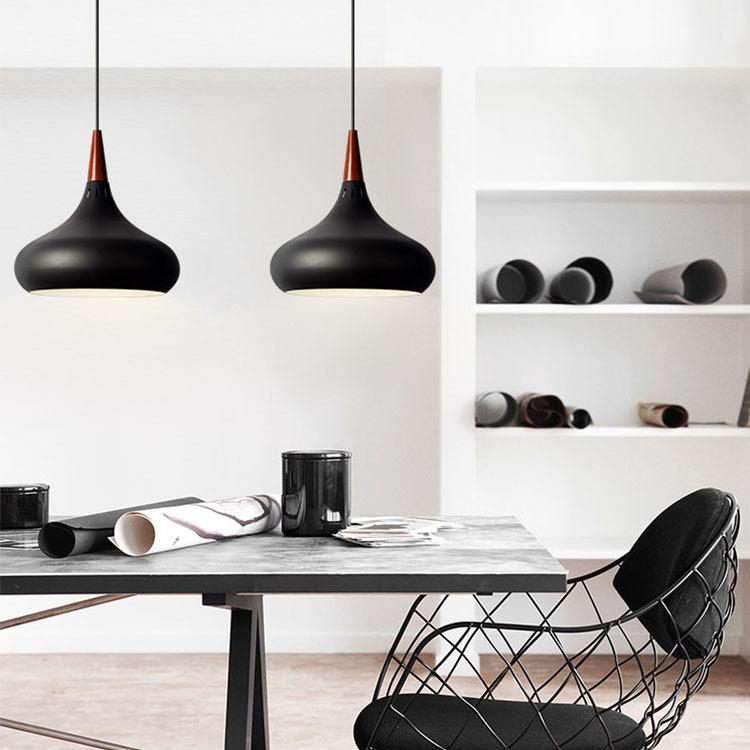 Nordic Single-headed Wooden Dining Chandelier Personality Creativity Macaroon Color Balcony Hollow Chandelier