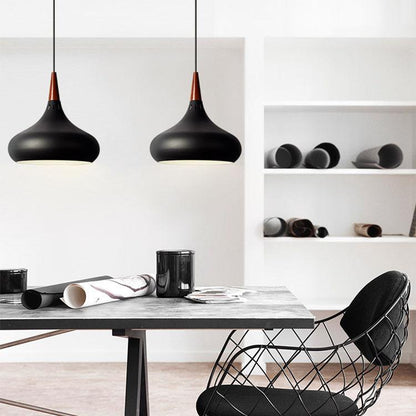Nordic Single-headed Wooden Dining Chandelier Personality Creativity Macaroon Color Balcony Hollow Chandelier