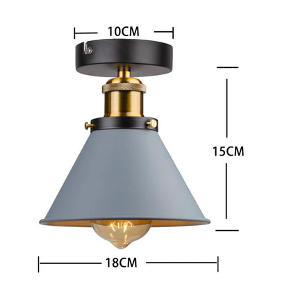 Vintage Rustic Semi Flush Mount Ceiling Light, Farmhouse Ceiling Light E27 Base Industrial Ceiling Lights for Hallway Stairway