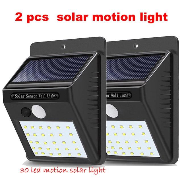 1-4pcs PIR Motion Sensor 30 LED Solar Light Outdoor Solar Powered LED Garden Light Waterproof Emergency Wall Lamp With Cable ene