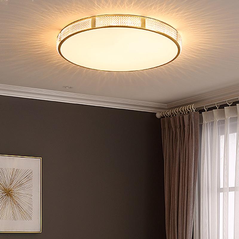 Modern Minimalist Copper Bedroom LED Ceiling Lamp