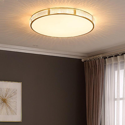 Modern Minimalist Copper Bedroom LED Ceiling Lamp