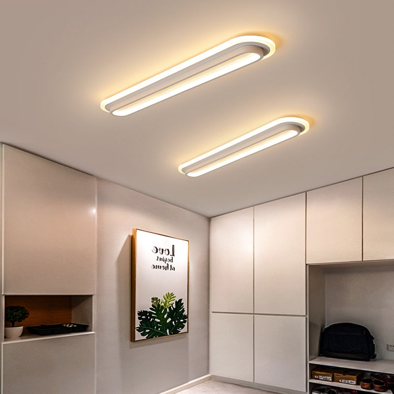 Modern LED Ceiling Lights For Living Room Corridor White Black Surface Mounted Lamp