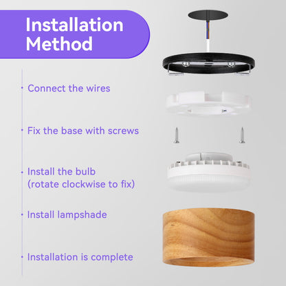 Downlight Wooden Ceiling Lamp 220V Indoor Decor Lamps Room Lighting Living Room Corridor LED Down Lights