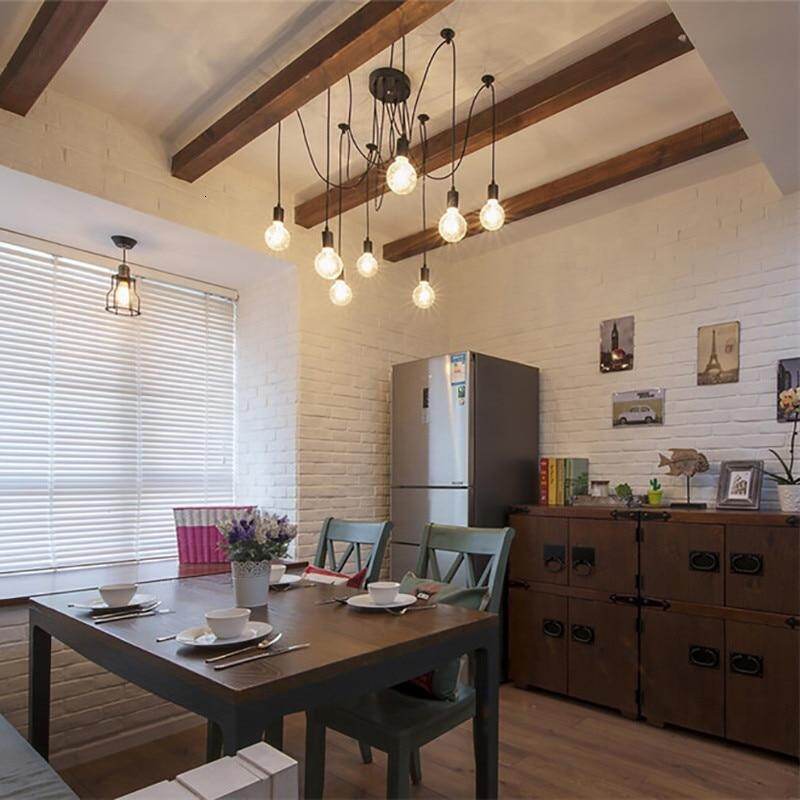 Modern Big Spider Industrial Black Vintage Pendant Lamp Loft Led 14 Heads E27 Hanging Lights For Living Room Restaurants Kitchen