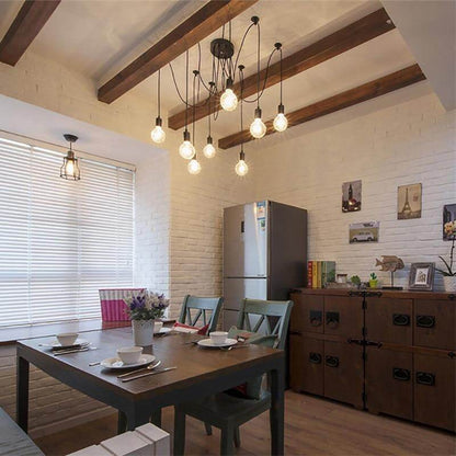 Modern Big Spider Industrial Black Vintage Pendant Lamp Loft Led 14 Heads E27 Hanging Lights For Living Room Restaurants Kitchen