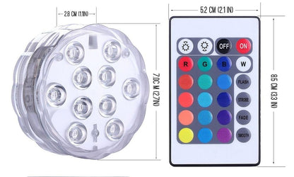 Underwater Light RGB Waterproof LED Super Bright Swimming Pool Pond Aquarium LED Lamp Battery Powered With IR Remote