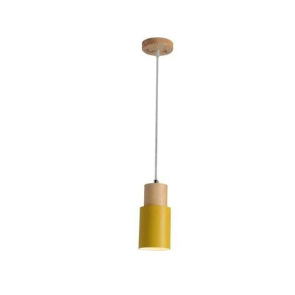 Nordic Simple Wood Pendant Lights LED Hanging Colorful Aluminum Lighting