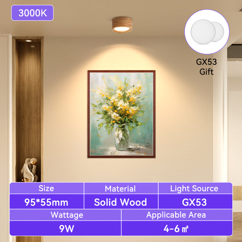 Downlight Wooden Ceiling Lamp 220V Indoor Decor Lamps Room Lighting Living Room Corridor LED Down Lights