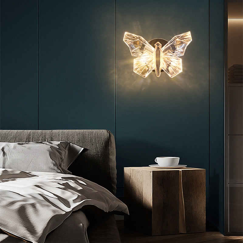Nordic LED Butterfly Wall Lamp Indoor Lighting Fixture Living Bedside Bedroom Modern Home Decoration Wall Light Sconces