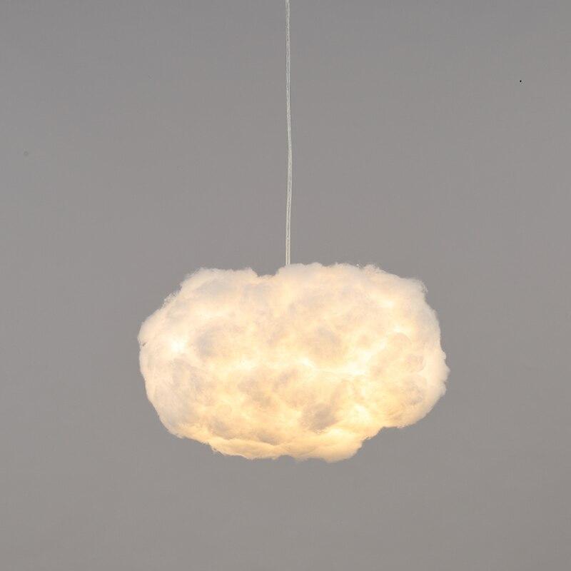 Floating white clouds chandelier silk cloud lights hotel lobby art bedroom decoration designer creative engineering lamps