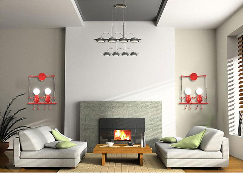 Wall lightchandelier wall lamp lights LED lamp Creative Mounted Iron Bedside Sconce Lamp for Kids Baby Room Living RoomDining ro