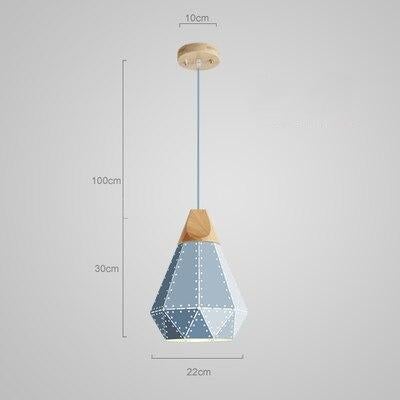 Modern minimalist design pendant lamp Nordic creative colorful led lamp home lighting bar restaurant iron solid wood lamp living