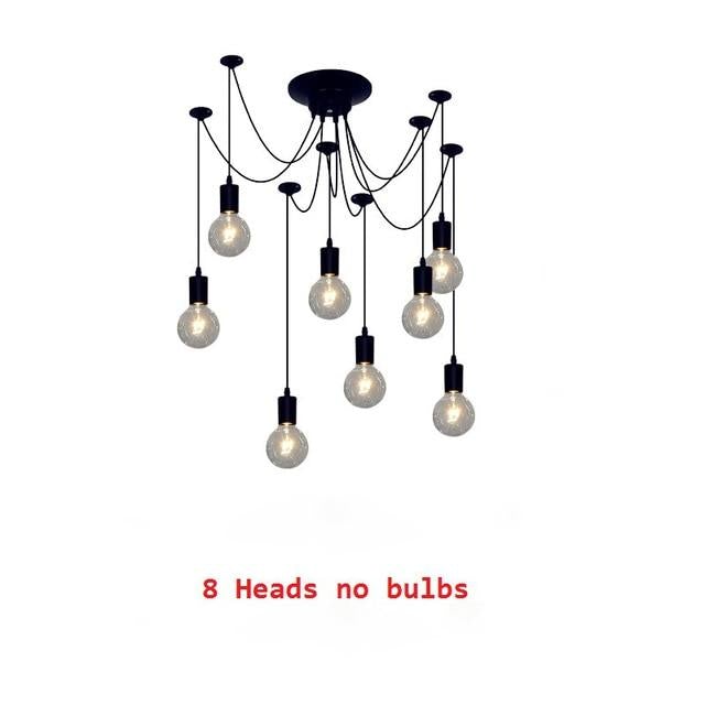 Chandelier DIY Art Spider Ceiling Lamp Fixture Light Hanging Mordern Nordic Retro Edison Bulb Light Vintage Loft Antique hanging