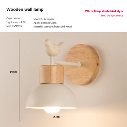 Nordic LED Wall Lamp Wood Creative Lighting Fixture Guest Room Balcony Staircase Sconce Bedroom Bedside Decor Light
