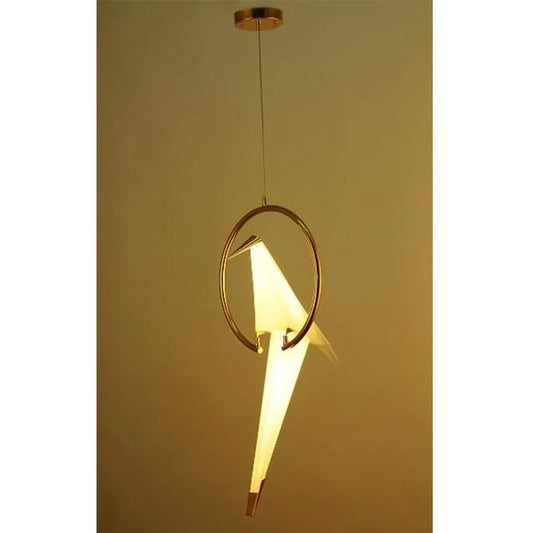 Modern Paper Crane Metal Vintage Chandelier Hanging Light Restaurant Living Dining Children's Room LED Bird Design Pendant Lamp