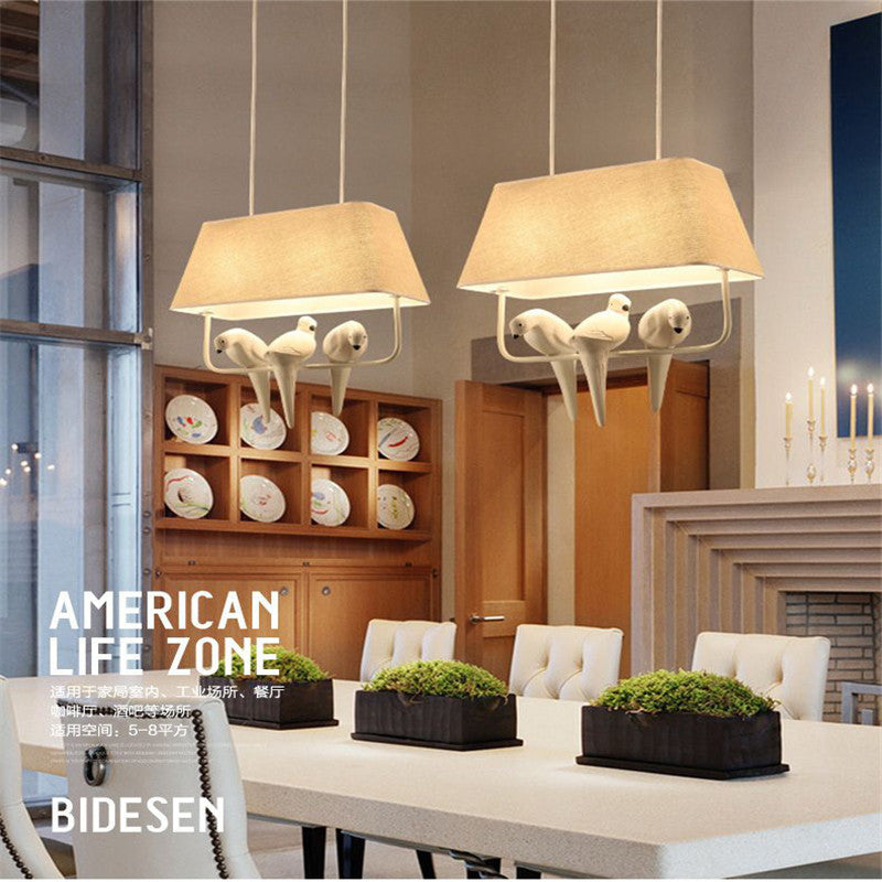 Creative Cloth art bird  LED pendant lights for  children room restaurant kitchen decoration hanging lamp hotle lamp