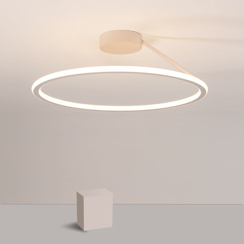 Modern Simple Circle Led Ceiling Chandelier Round Ring Aluminium Dimmable Bedroom Lamp Lighting