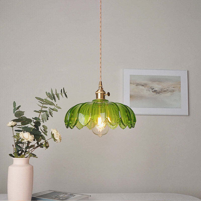 Brass Glass Chandelier Nordic Vintage Restaurant Bedside Lamp Creative Personality Cafe Bedroom Lamp