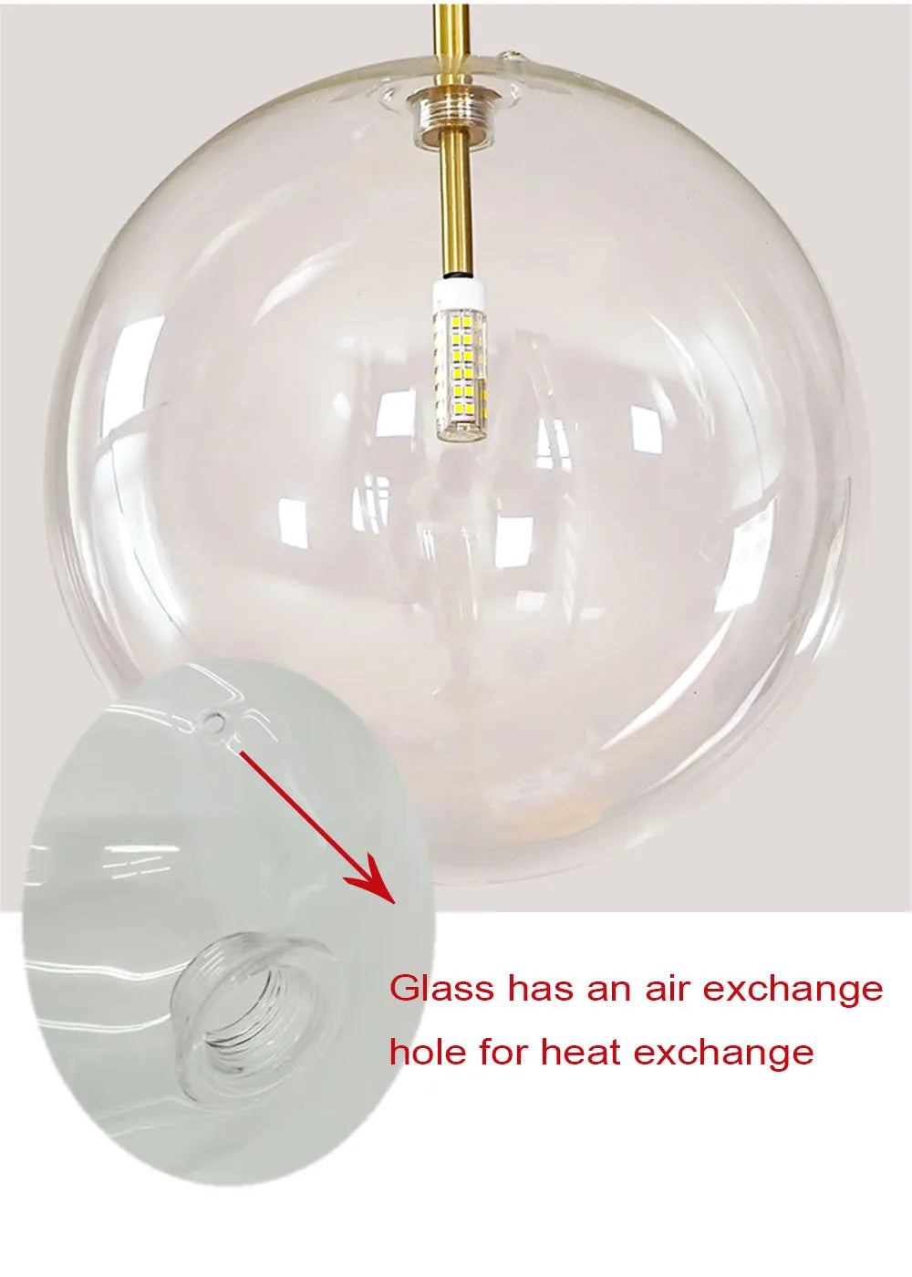 Nordic Clear Glass Lampshade Hanging Light Creative Restaurant Chandelier Simple Bar Cafe Lamps