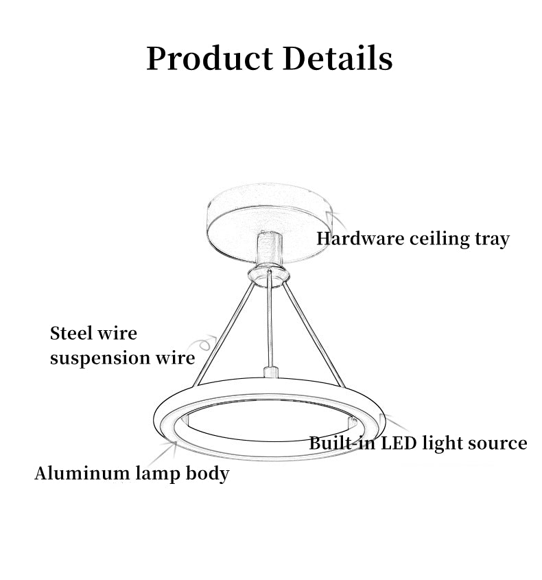 Nordic Creative Indoor Chandelier Retractable Modern Metal LED Pendant Light Hanging Lamp