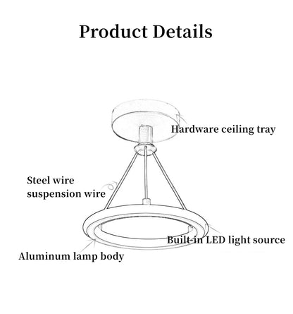 Nordic Creative Indoor Chandelier Retractable Modern Metal LED Pendant Light Hanging Lamp