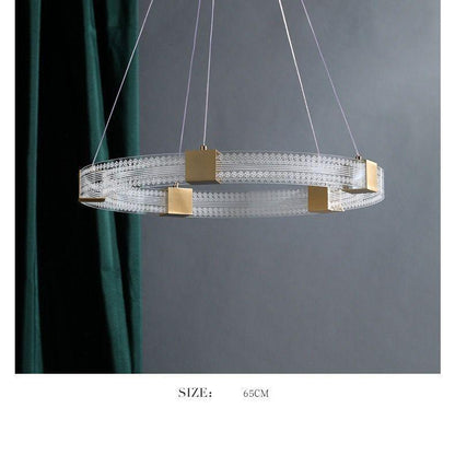Light Luxury All Copper Living Room Chandelier Modern Simple Ring Shape