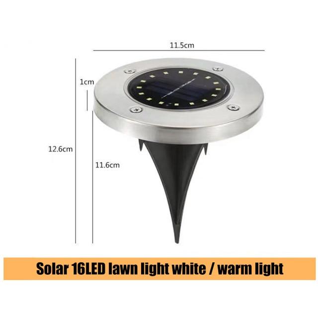 16 LEDs Ground Light Solar Powered Garden Landscape Lawn Lamp Buried Light Outdoor Road Stairs Decking light With light Sensor