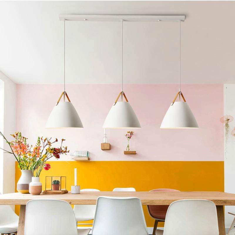 Nordic Simple Black White Pendant Light E27 LED Modern Hanging Lamp For Bedroom Living Room Hotel Restaurant Cafe Dining Room