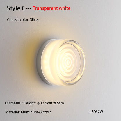 Nordic Simple Acrylic Wall Light Bedroom Bed Wall Light Atmosphere Light Corridor Balcony ceiling Light Waterproof Wall Light