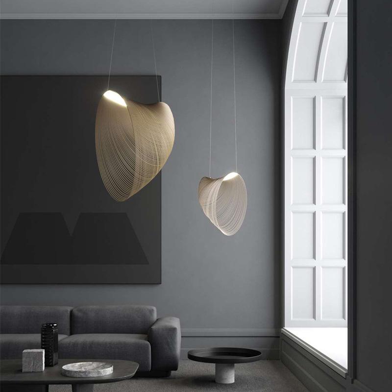 Simple Suspension Hollow Wooden Birch Chandelier