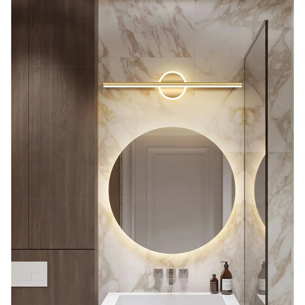 Modern LED Wall Lamp Mirror Front Light 40/60cm Simple Gold Black Indoor Lighting Fixture