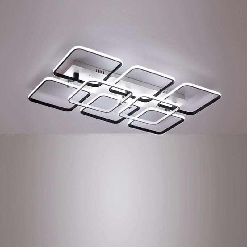 Simple Modern LED Plafon Ceiling Lights For Living Room Indoor Home Decor Bedroom Black Lamp With Remote Control Lustres