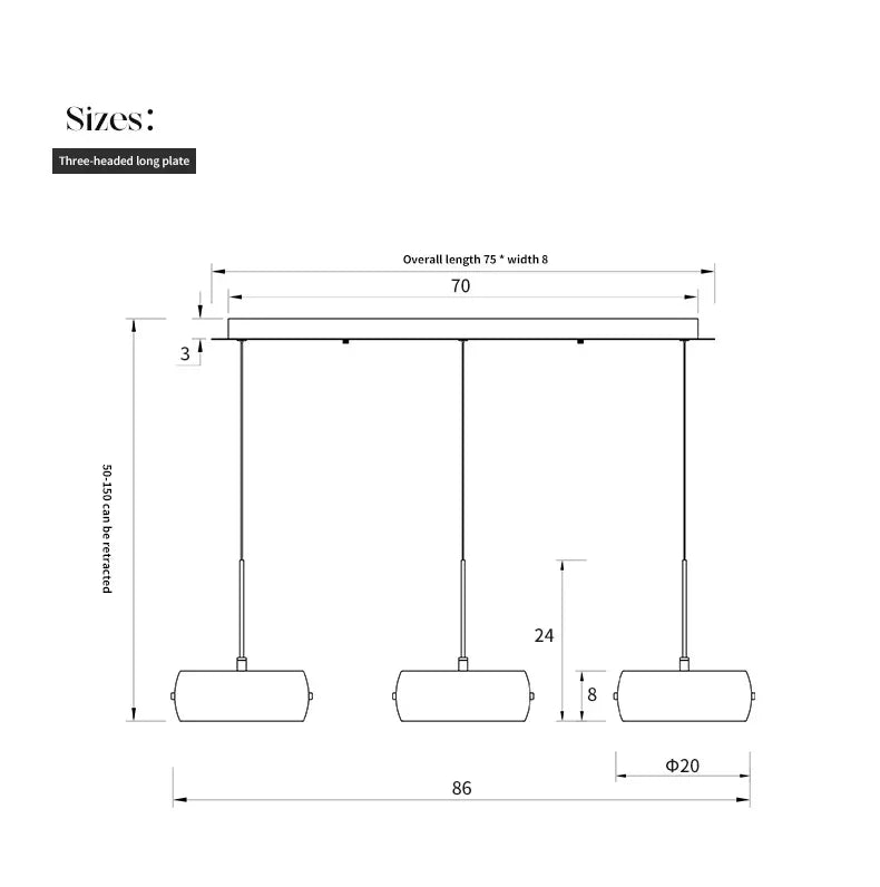 3-color Modern Minimalist Dining Table Light Glass Restaurant Pendant Light Restaurant  Indoor Lighting
