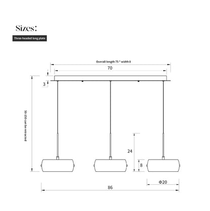 3-color Modern Minimalist Dining Table Light Glass Restaurant Pendant Light Restaurant  Indoor Lighting