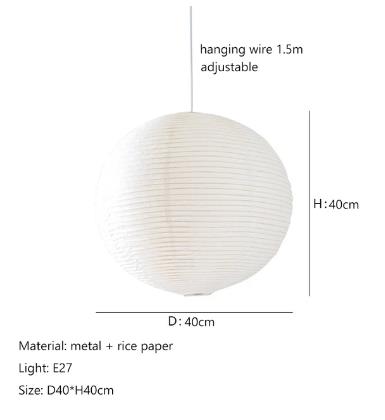 Wabi Sabi Wind Pendant Lights LED Akari Rice Paper Hanging Lamp for Living Dining Room Paper Handwoven Pendant Lamp