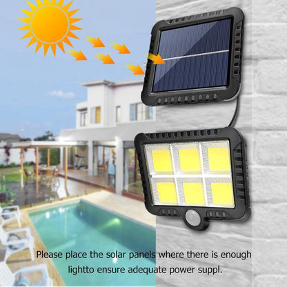 120 COB LED Solar Light Solar Lamp with Motion Sensor Outdoor Garden Spotlight Solar Powered Wall Lamp for Street Path Courtyard