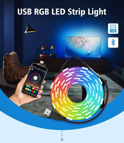 LED Strip Light USB Bluetooth APP 1M 2M 3M 4M 5M TV Backlight Screen Lighting Music Sync RGB Tape Led Lights For Room / Desk