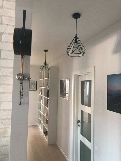 Modern Iron Painted Industrial Chandeliers E27 Diamond Chandelier LED Lighting For Living Room Kitchen Bedroom Bar Hotel